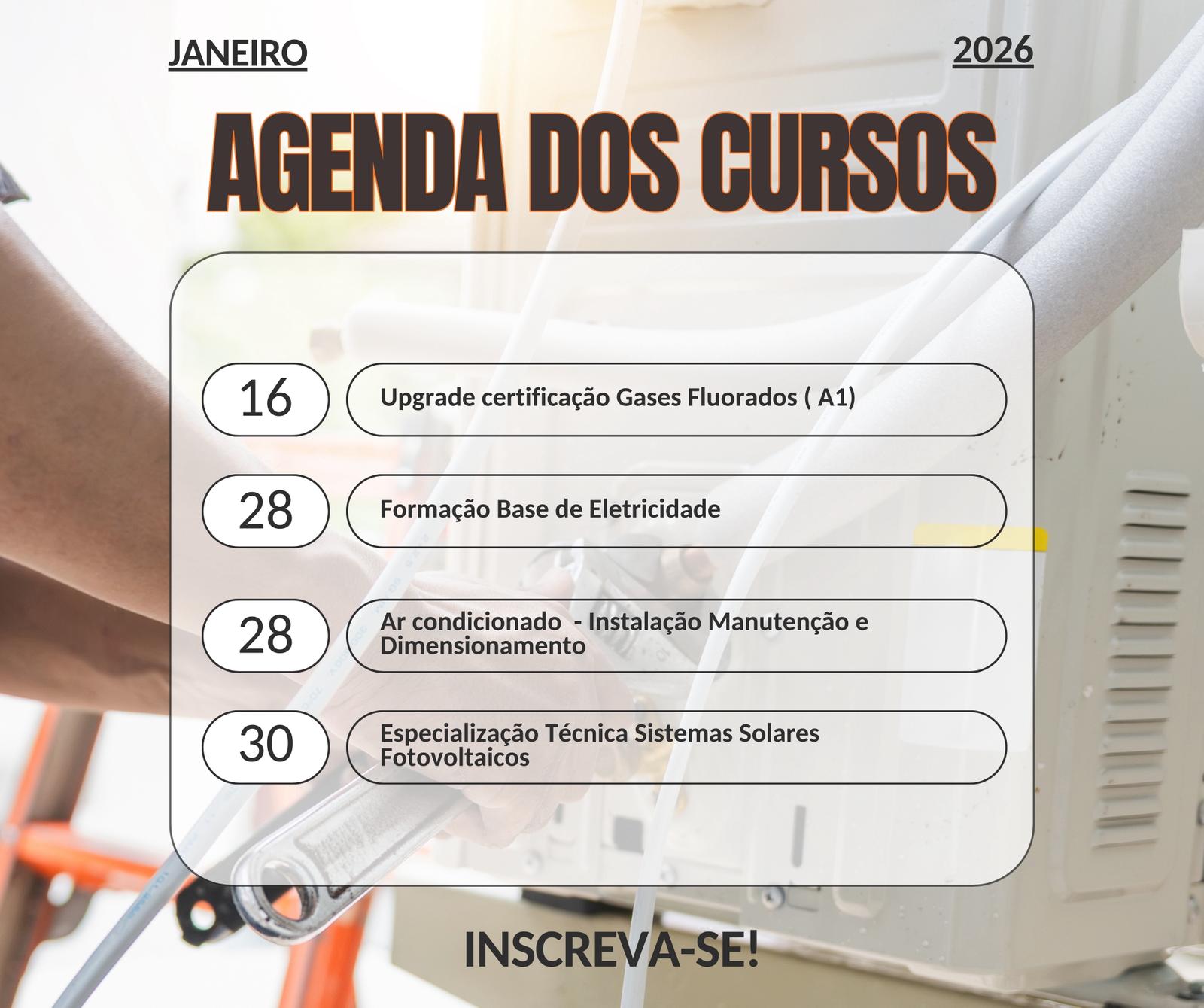 Agenda Cursos em janeiro