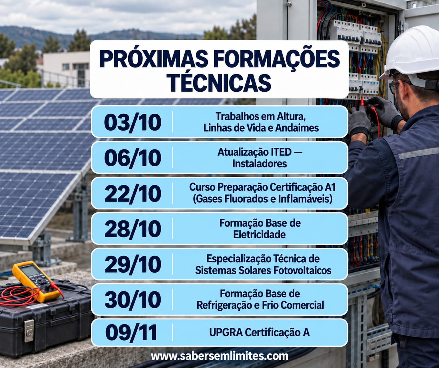 Agenda de cursos outubro 2026 - Saber Sem Limites